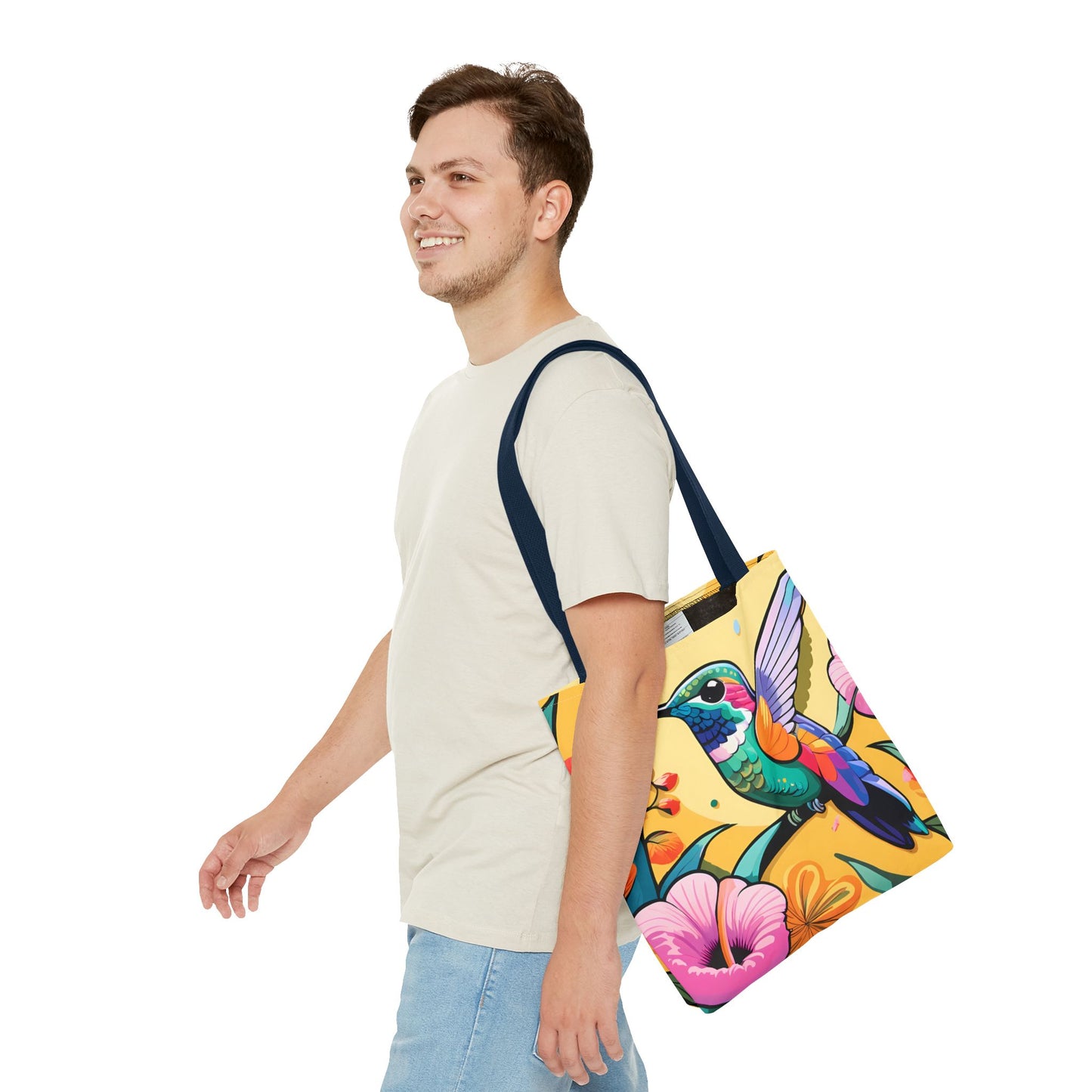 Floral Hummingbird Tote Bag