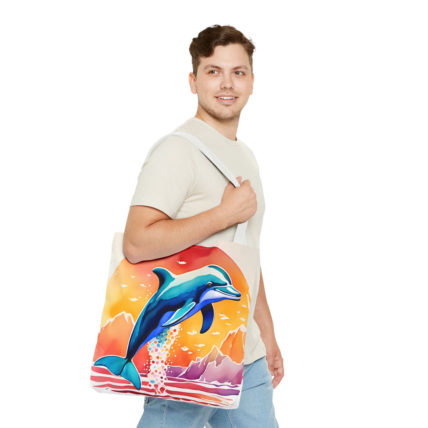 Sunset Dolphin Tote Bag