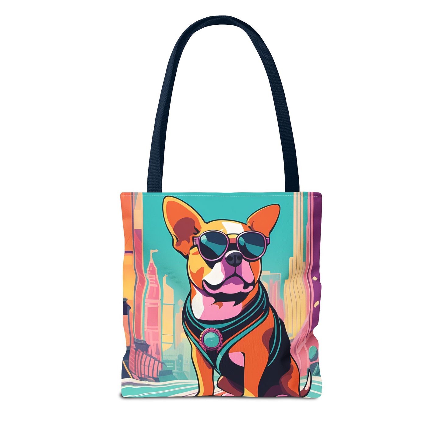 Cool Dog Cityscape Tote Bag