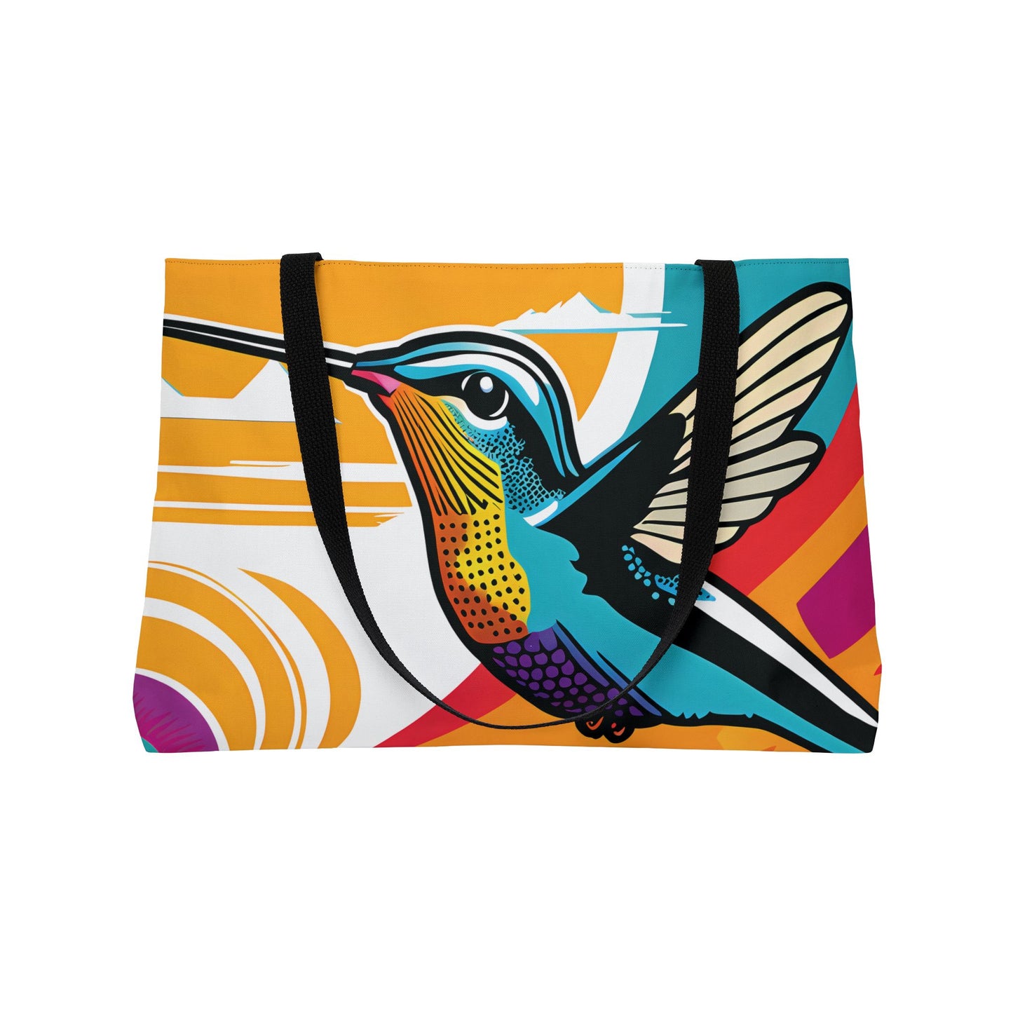 Vibrant Sunset Hummingbird Tote Bag