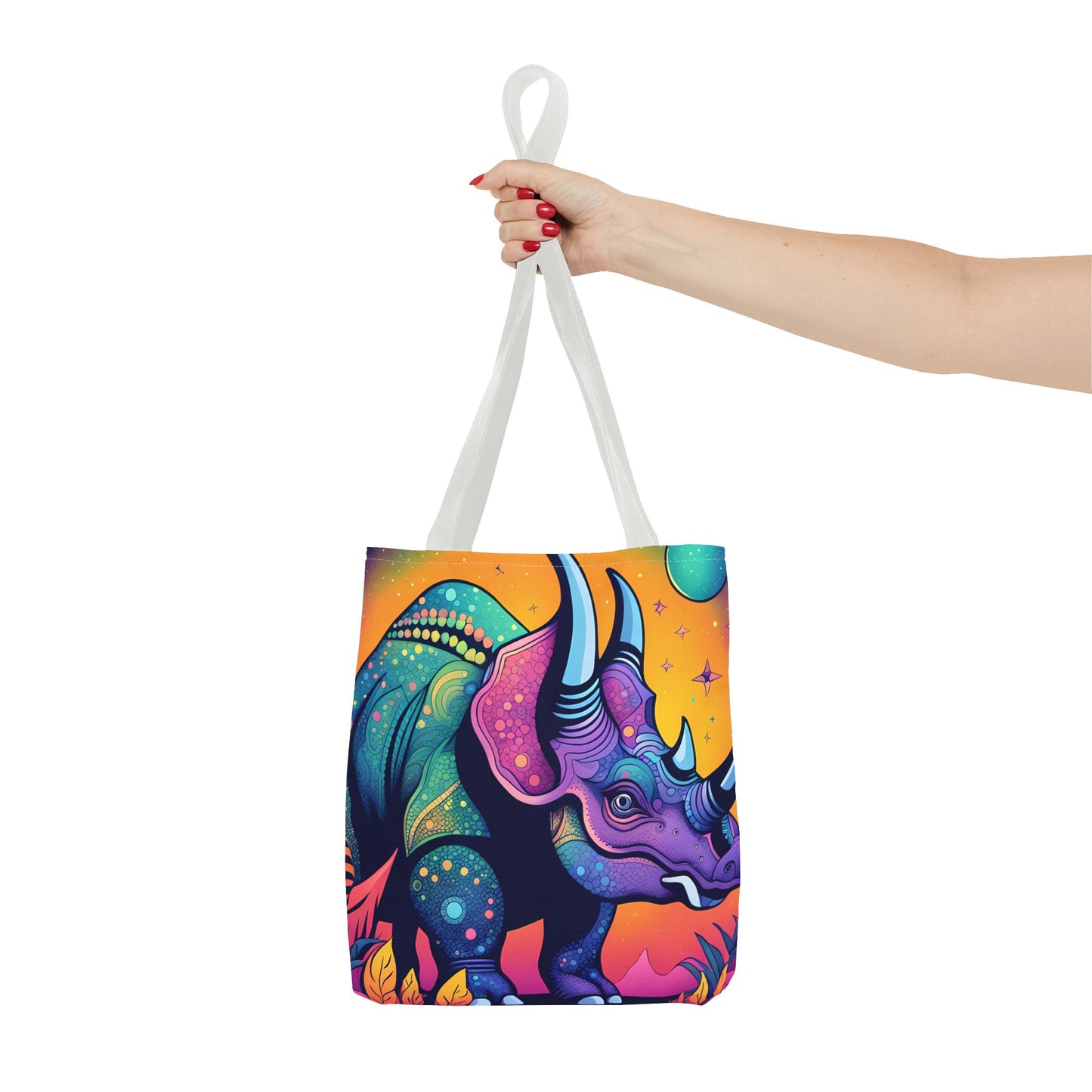 Cosmic Triceratops Tote Bag