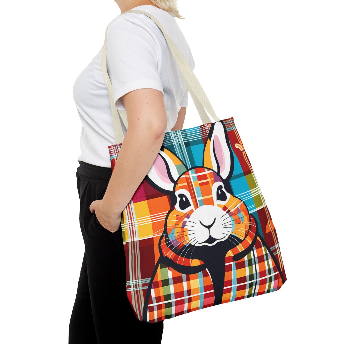 Plaid Bunny Tote Bag