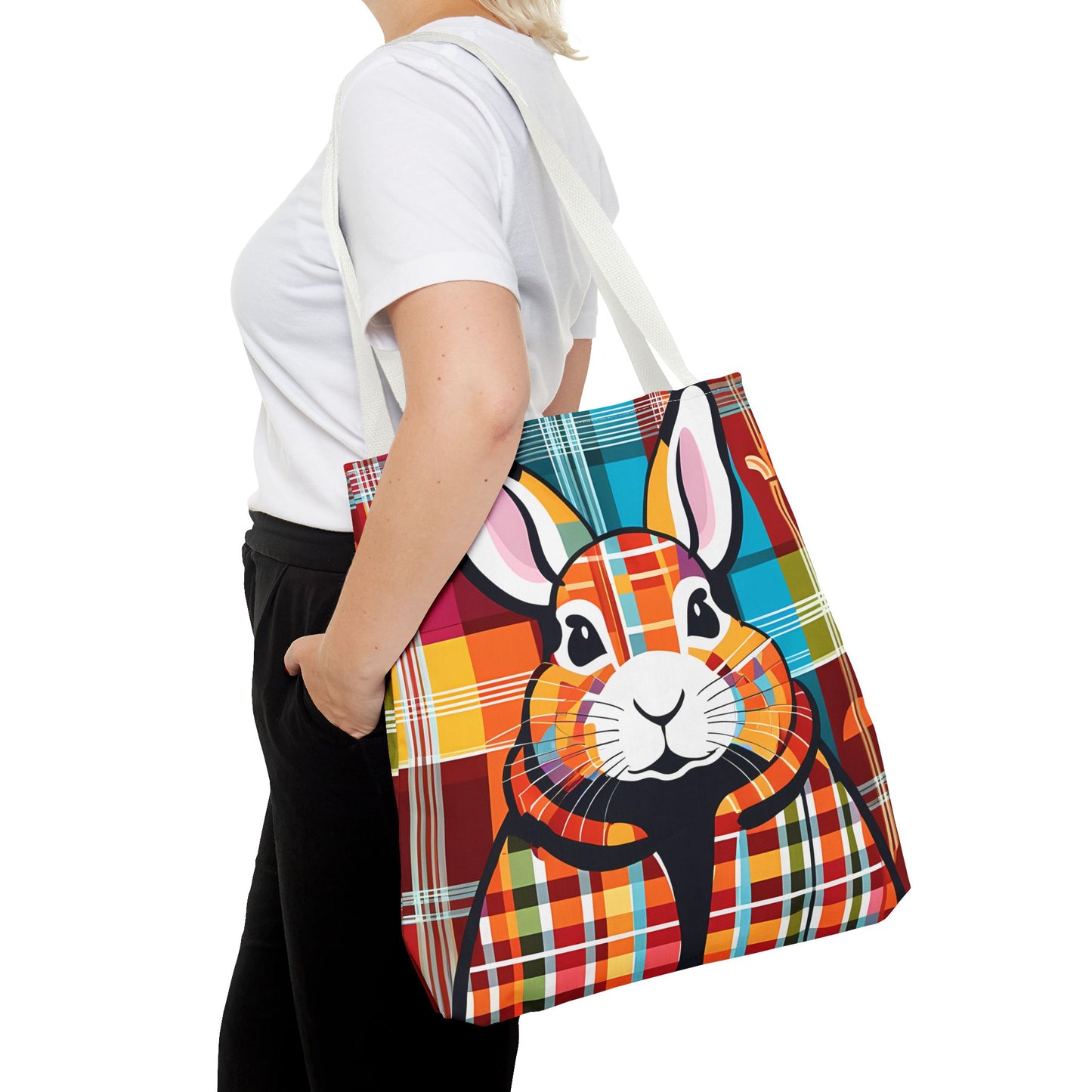 Plaid Bunny Tote Bag