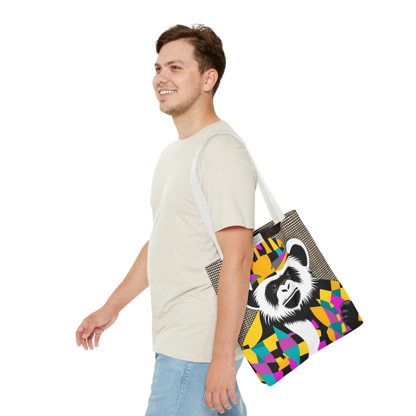 Geometric Monkey Tote Bag