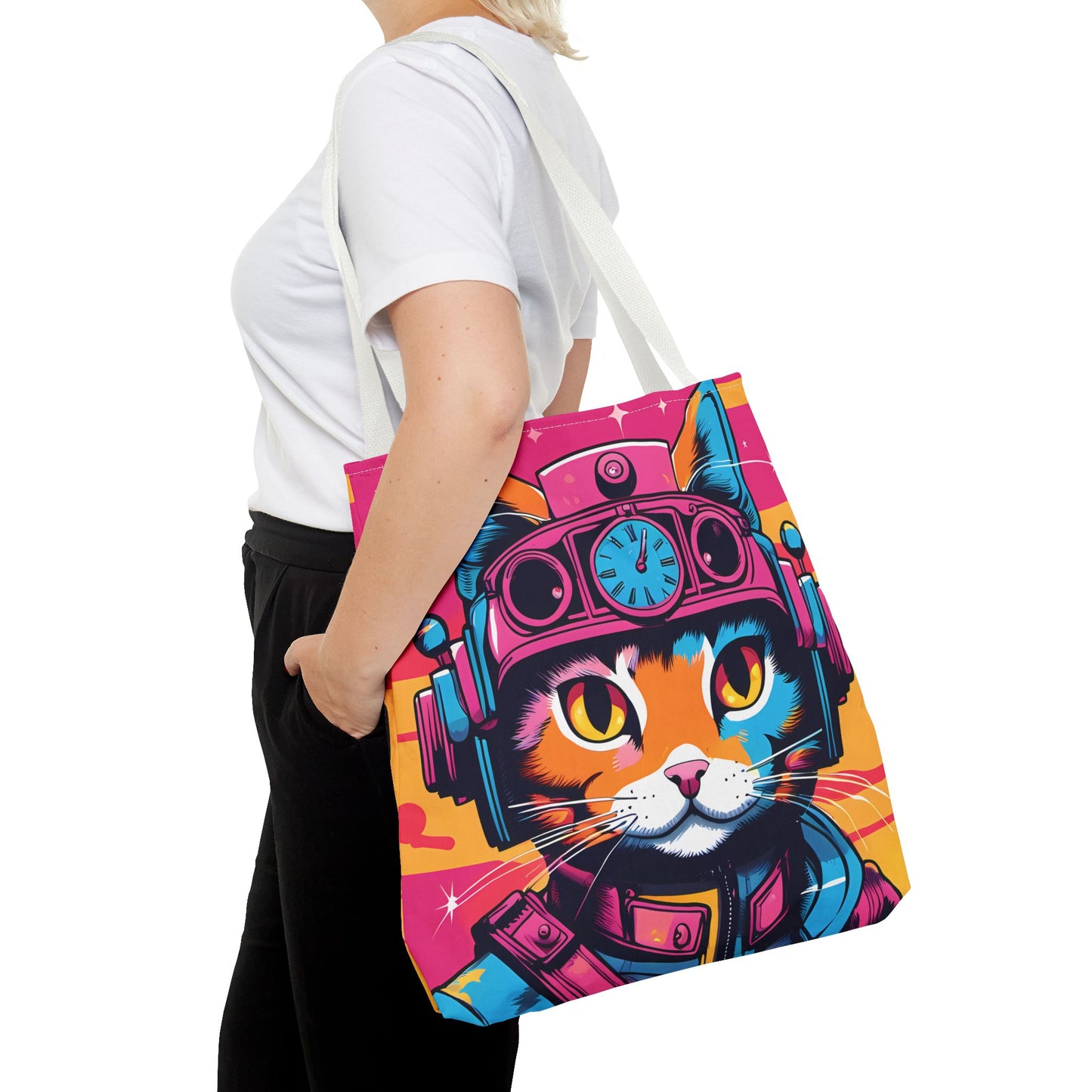 Futuristic Cat Tote Bag
