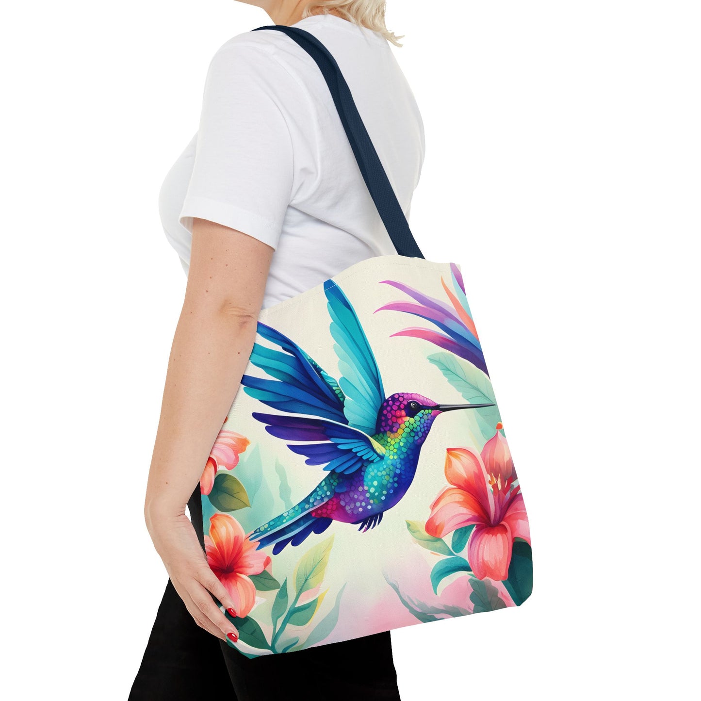 Floral Hummingbird Tote Bag