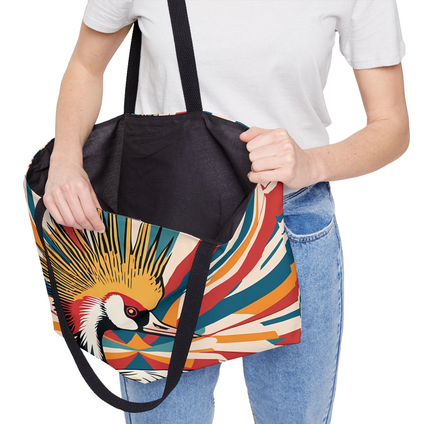 Crazy Crowned Crane Tote Bag