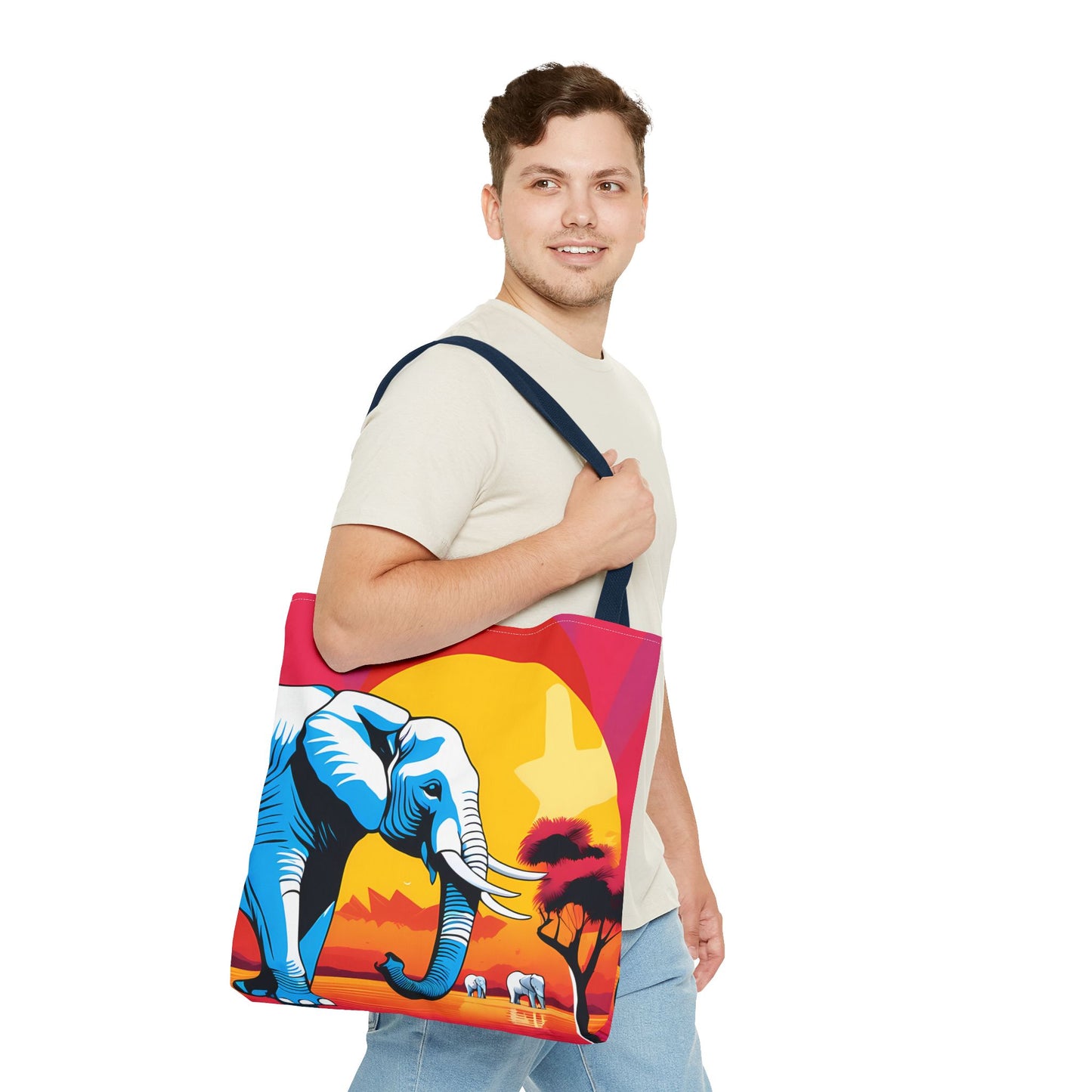 Safari Sunset Elephant Tote Bag