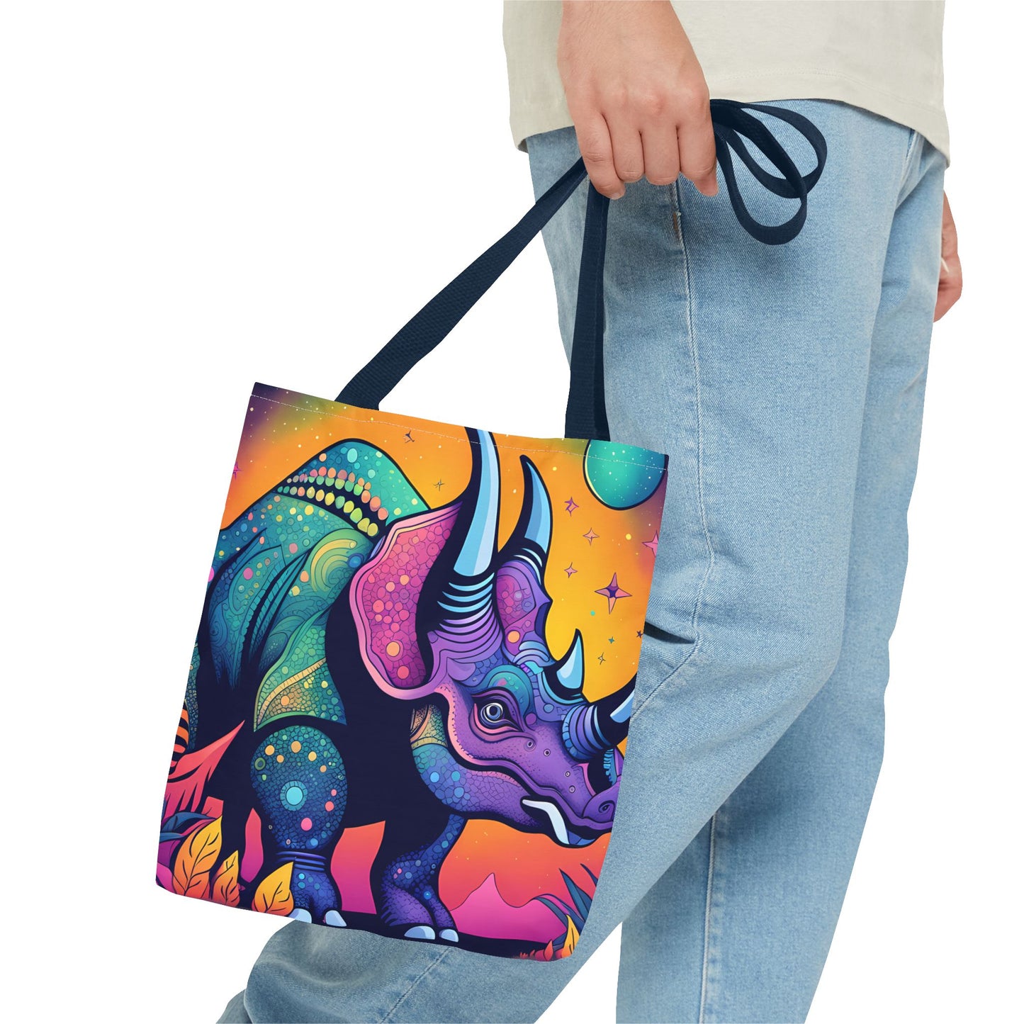 Cosmic Triceratops Tote Bag