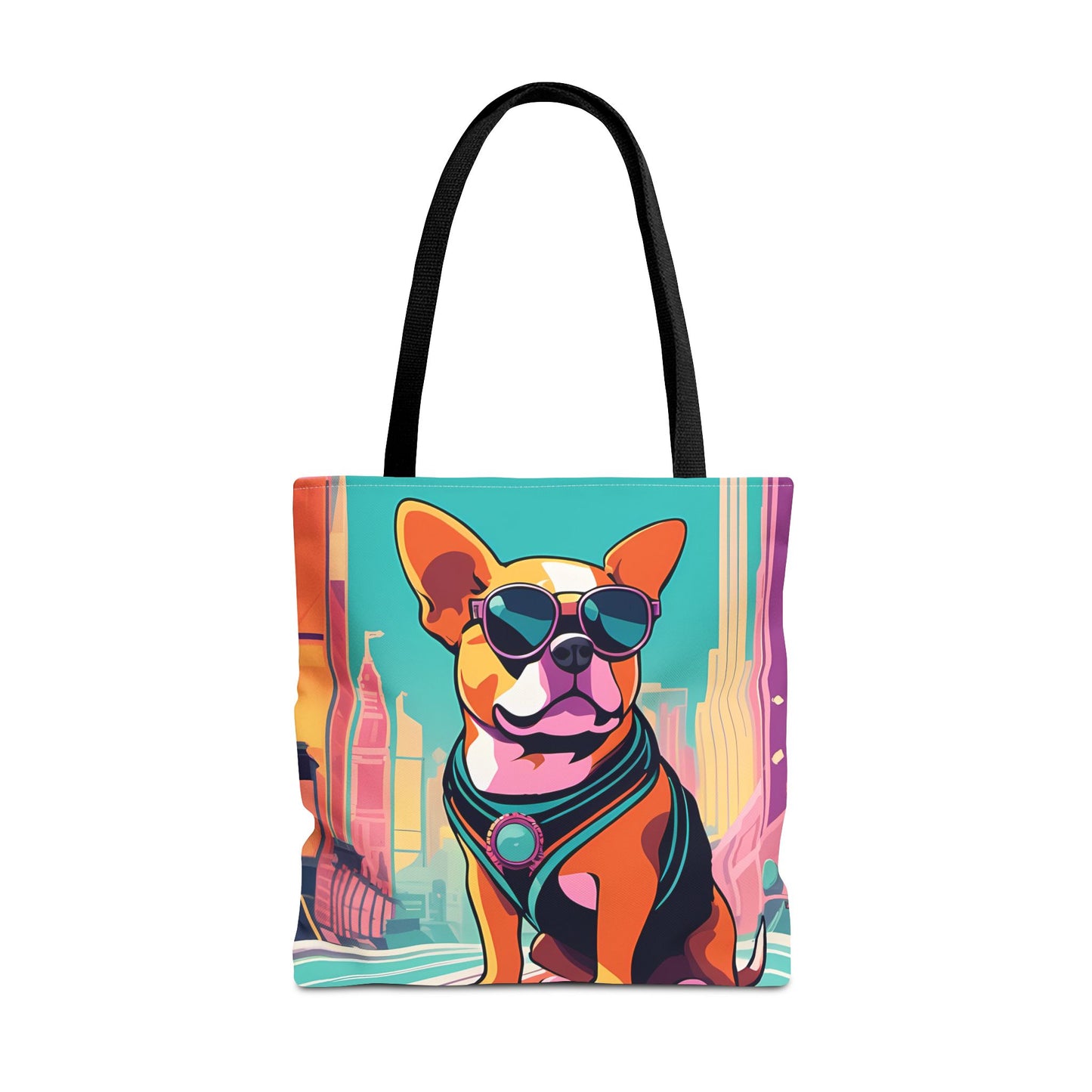 Cool Dog Cityscape Tote Bag