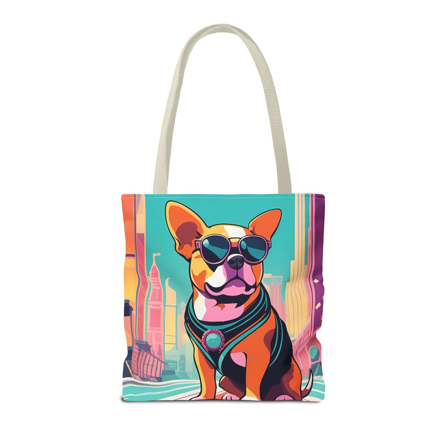 Cool Dog Cityscape Tote Bag