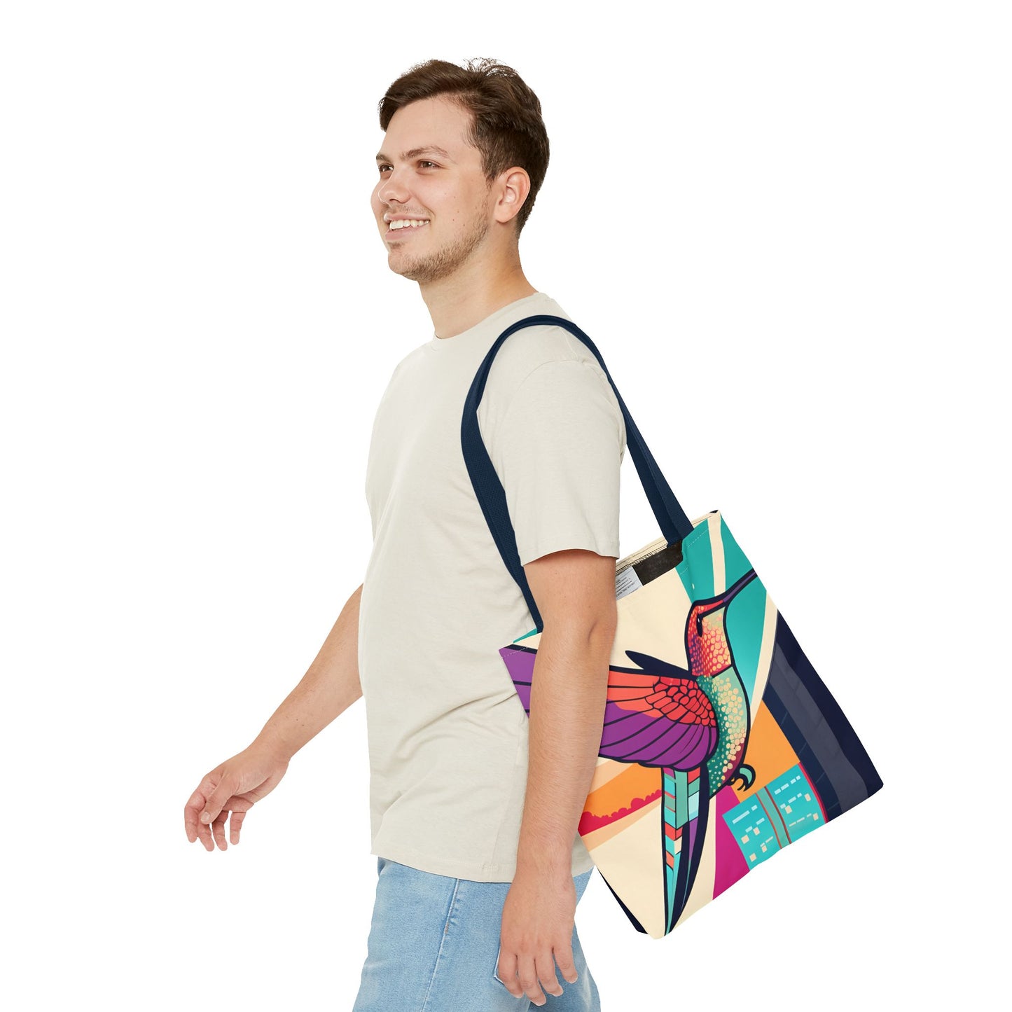 Colorful City Hummingbird Tote Bag
