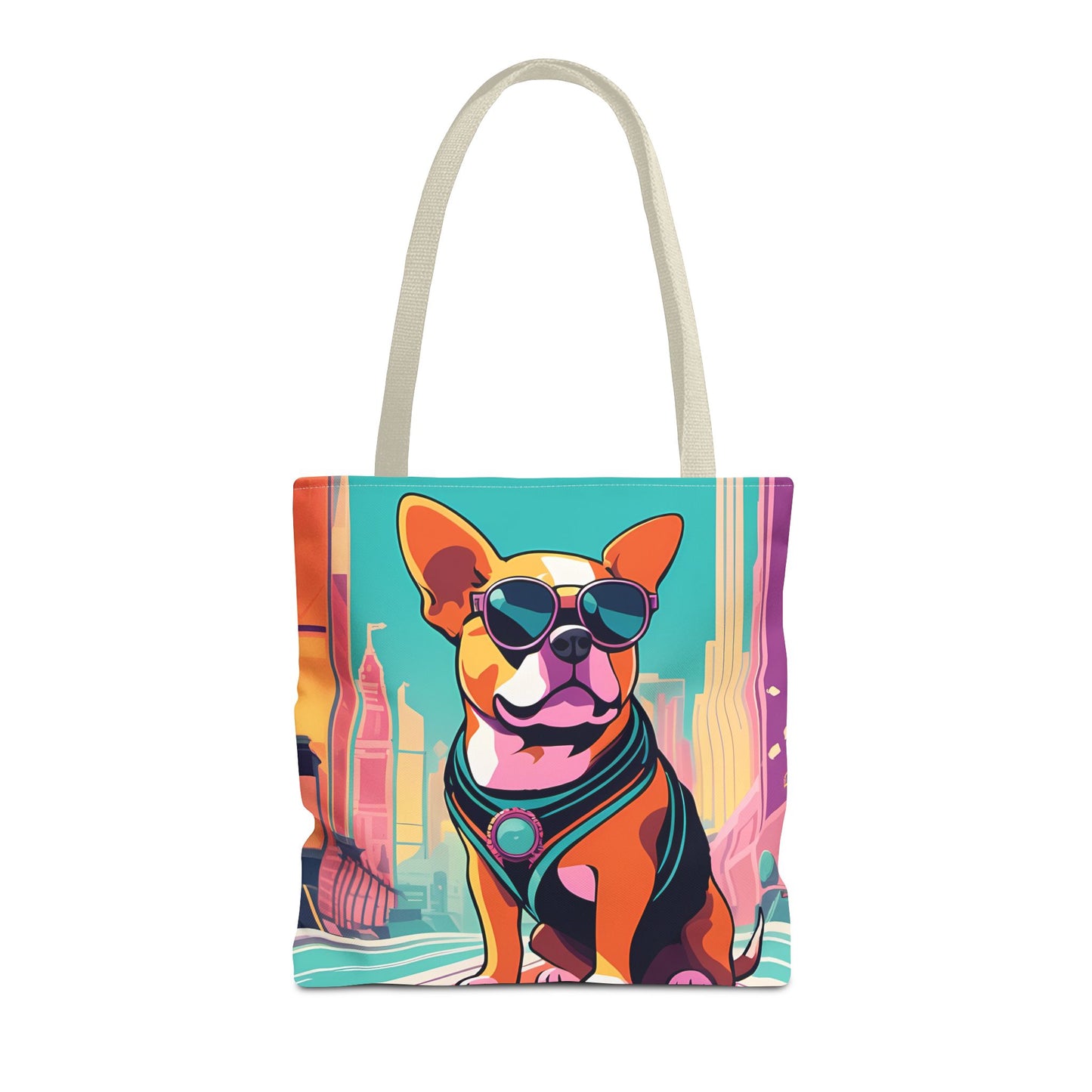 Cool Dog Cityscape Tote Bag