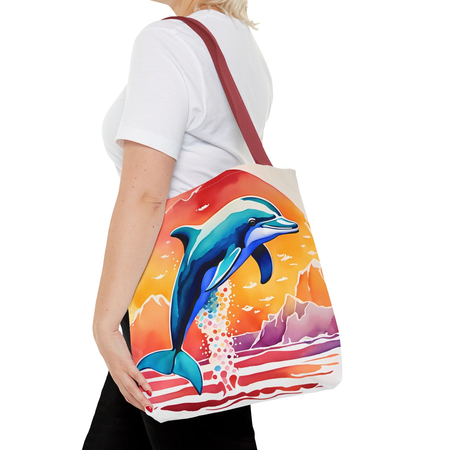 Sunset Dolphin Tote Bag