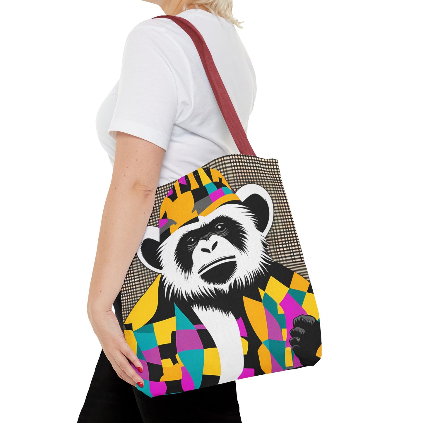 Geometric Monkey Tote Bag
