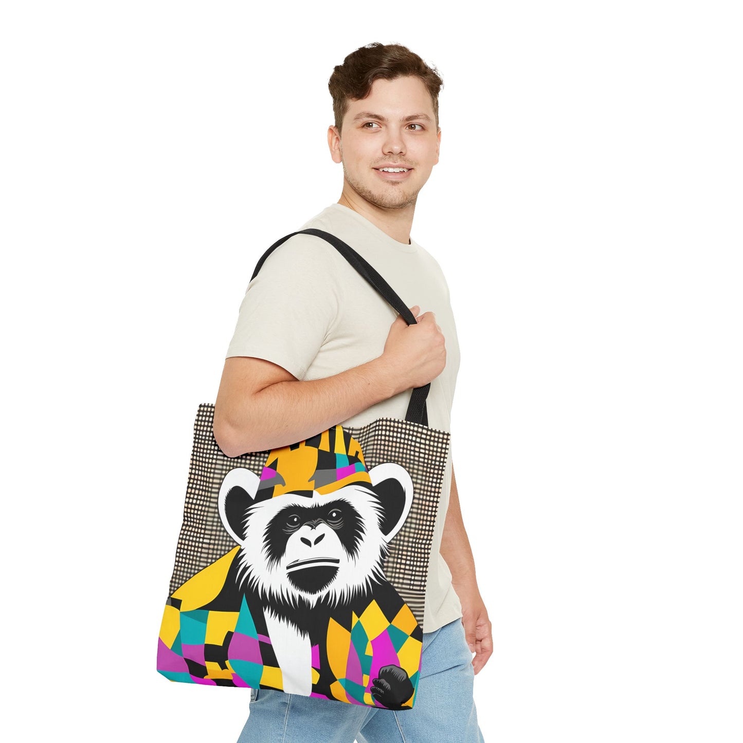 Geometric Monkey Tote Bag