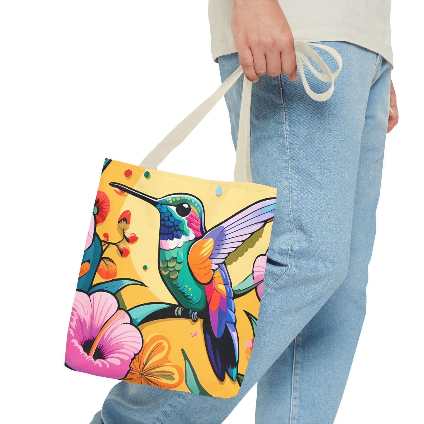 Floral Hummingbird Tote Bag
