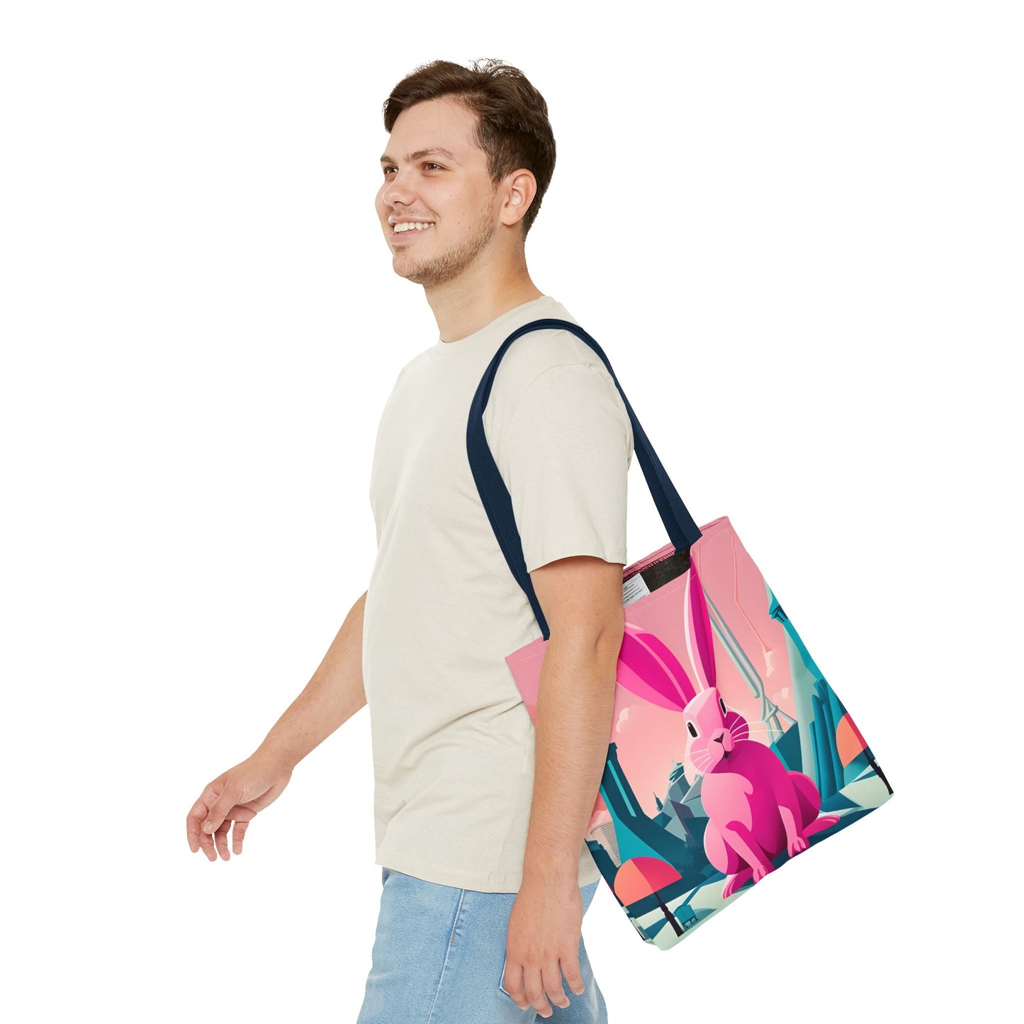 Urban Pink Rabbit Tote Bag