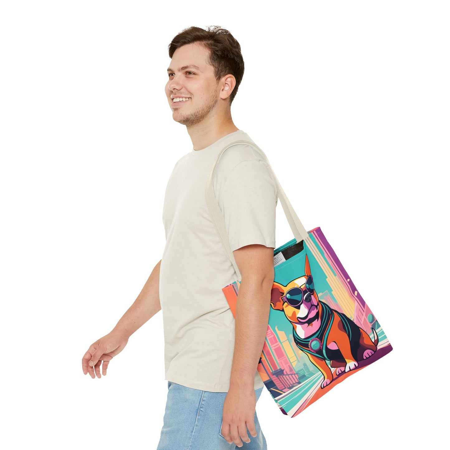 Cool Dog Cityscape Tote Bag