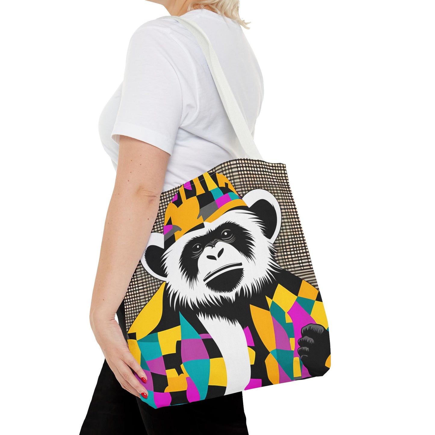 Geometric Monkey Tote Bag