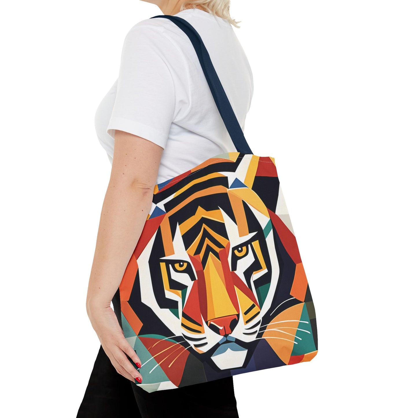Geometric Tiger Face Tote Bag