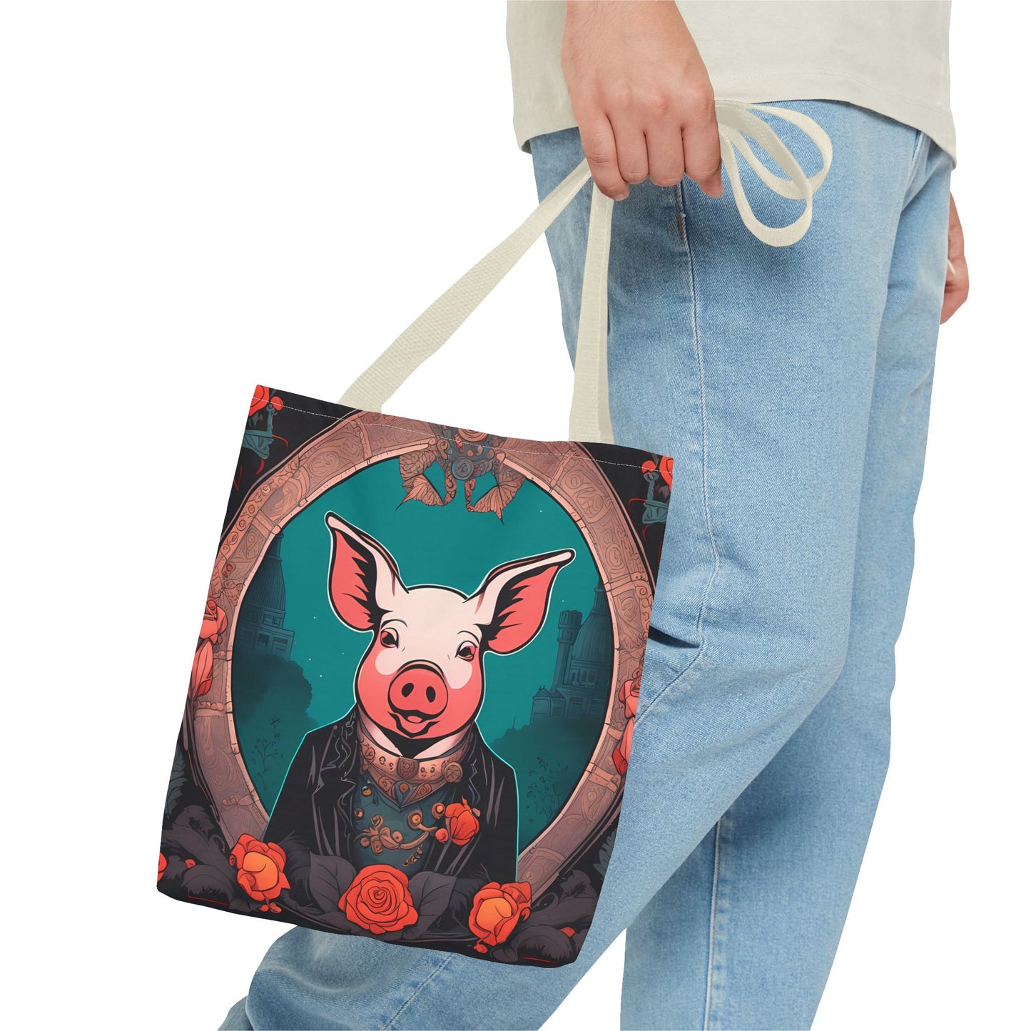 Charming Victorian Pig Tote Bag