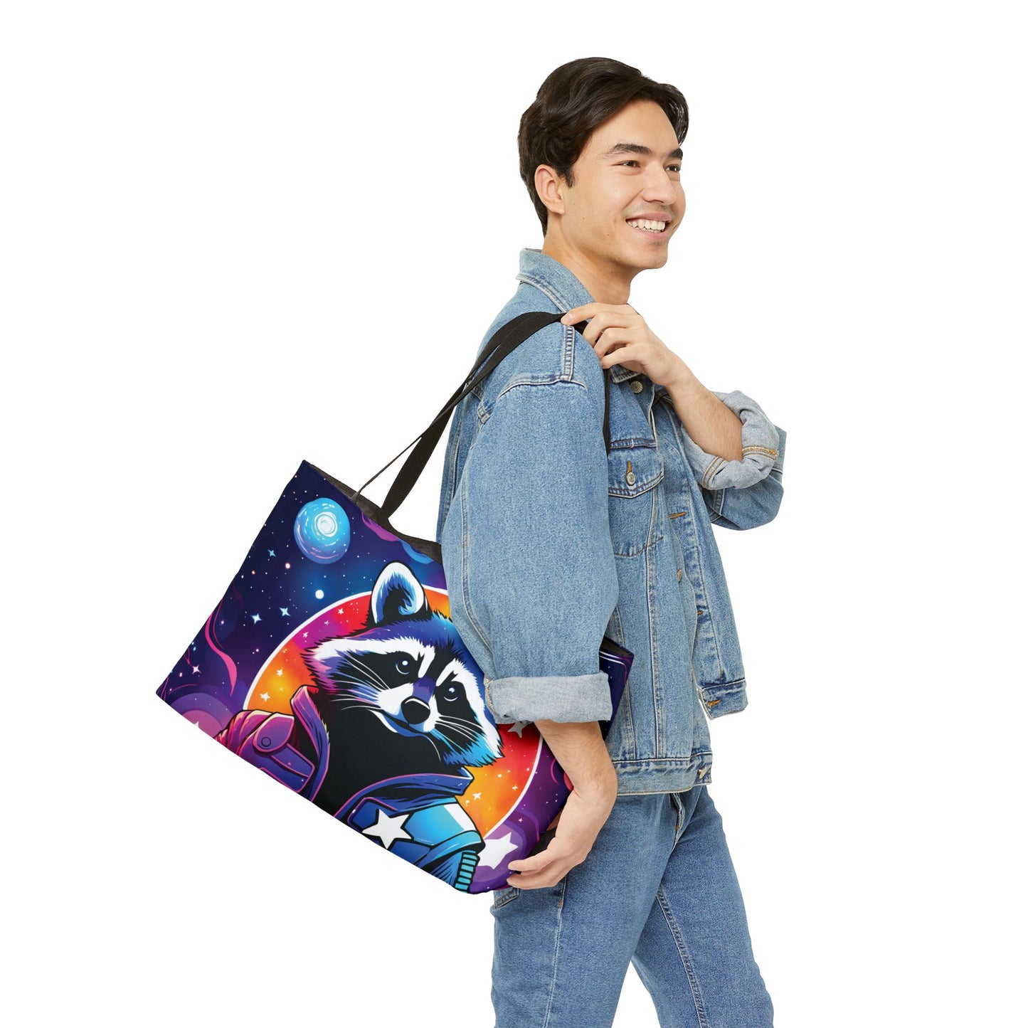 Galactic Space Soldier Raccoon Tote Bag