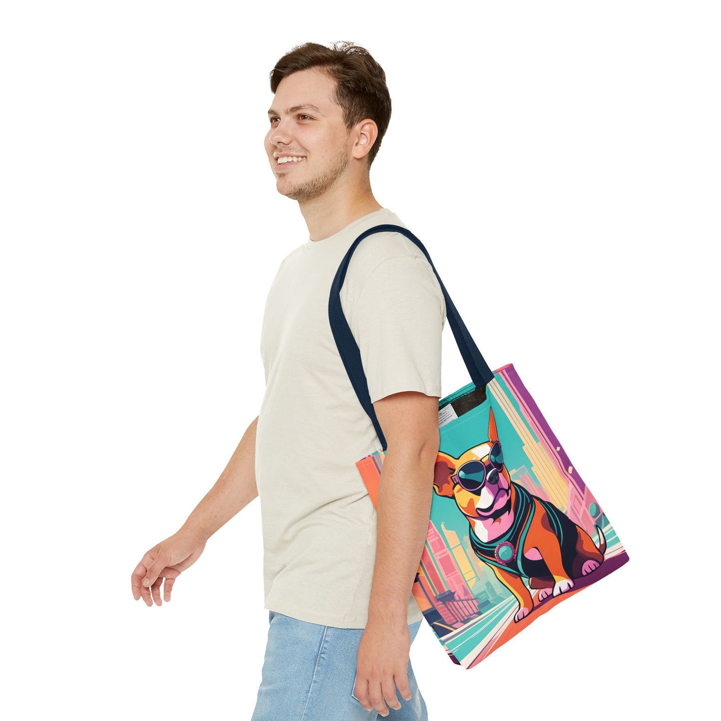 Cool Dog Cityscape Tote Bag