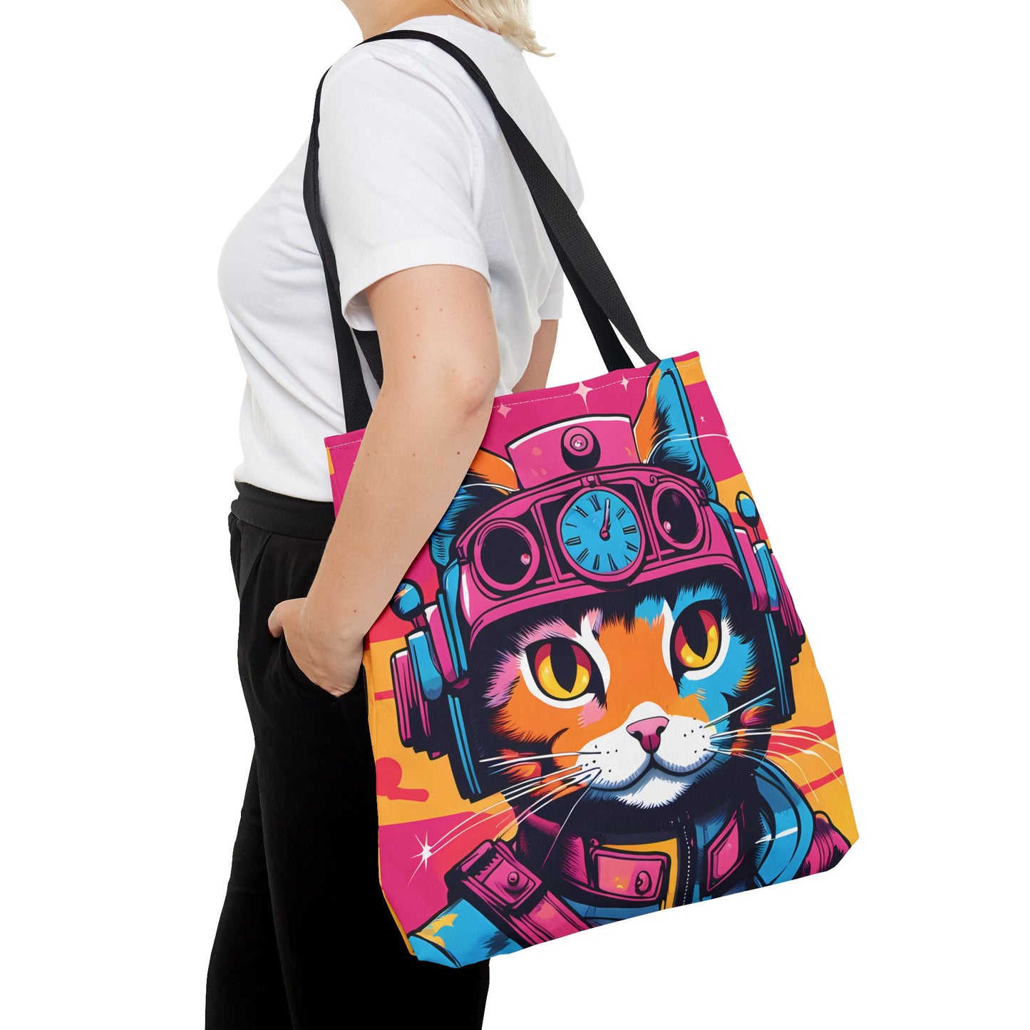 Futuristic Cat Tote Bag