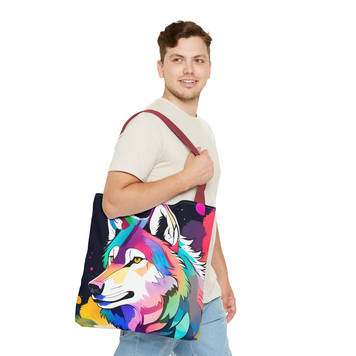 Cosmic Wolf Tote Bag