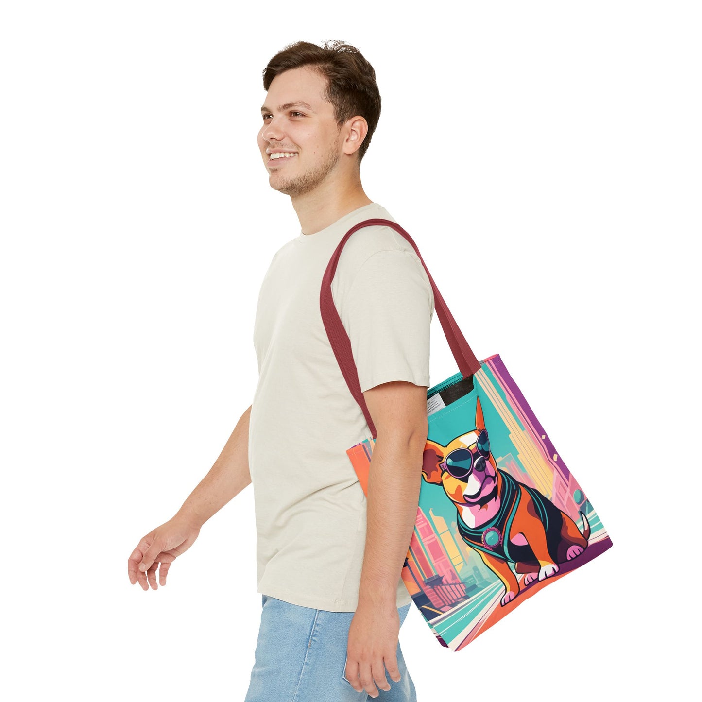 Cool Dog Cityscape Tote Bag
