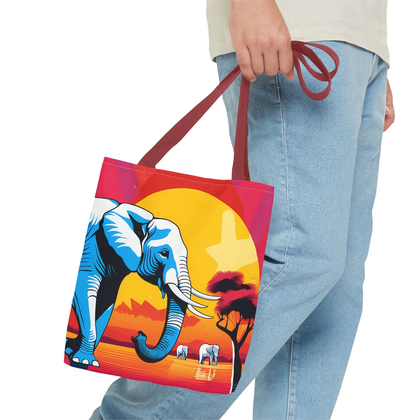Safari Sunset Elephant Tote Bag