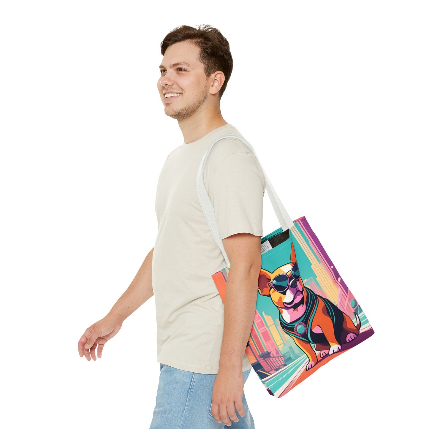 Cool Dog Cityscape Tote Bag