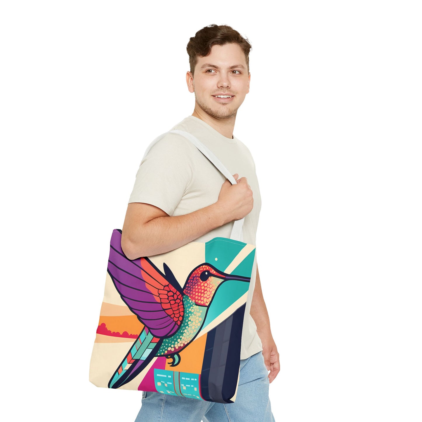 Colorful City Hummingbird Tote Bag