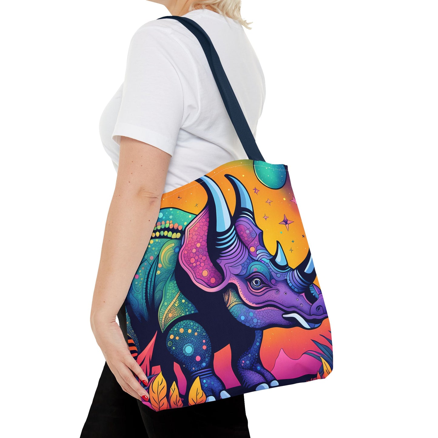 Cosmic Triceratops Tote Bag