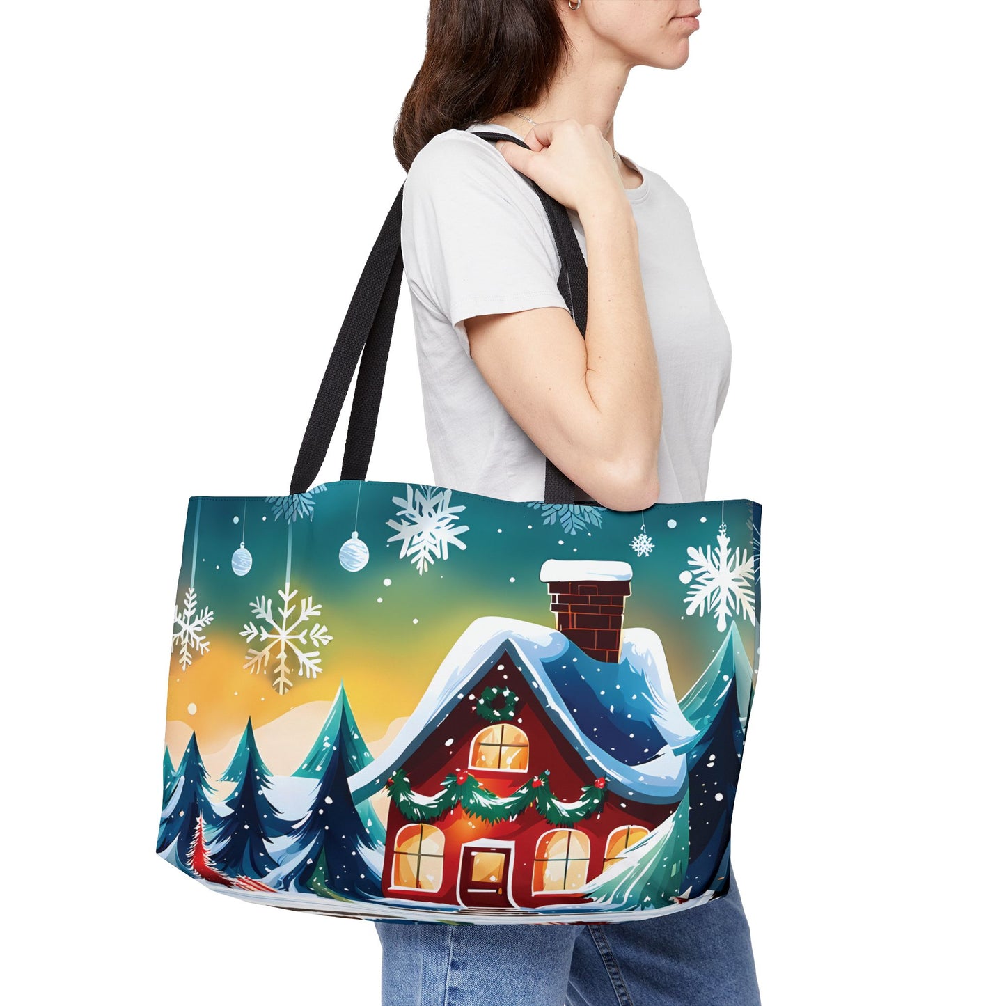 Christmas Cabin Wonderland Tote Bag
