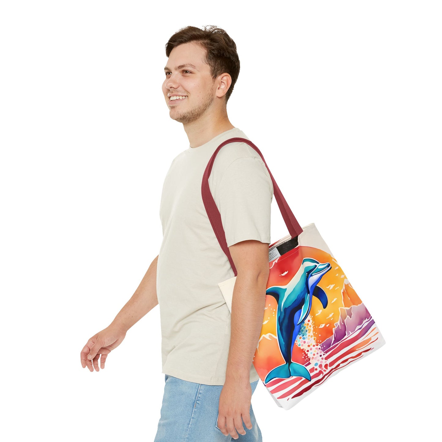 Sunset Dolphin Tote Bag
