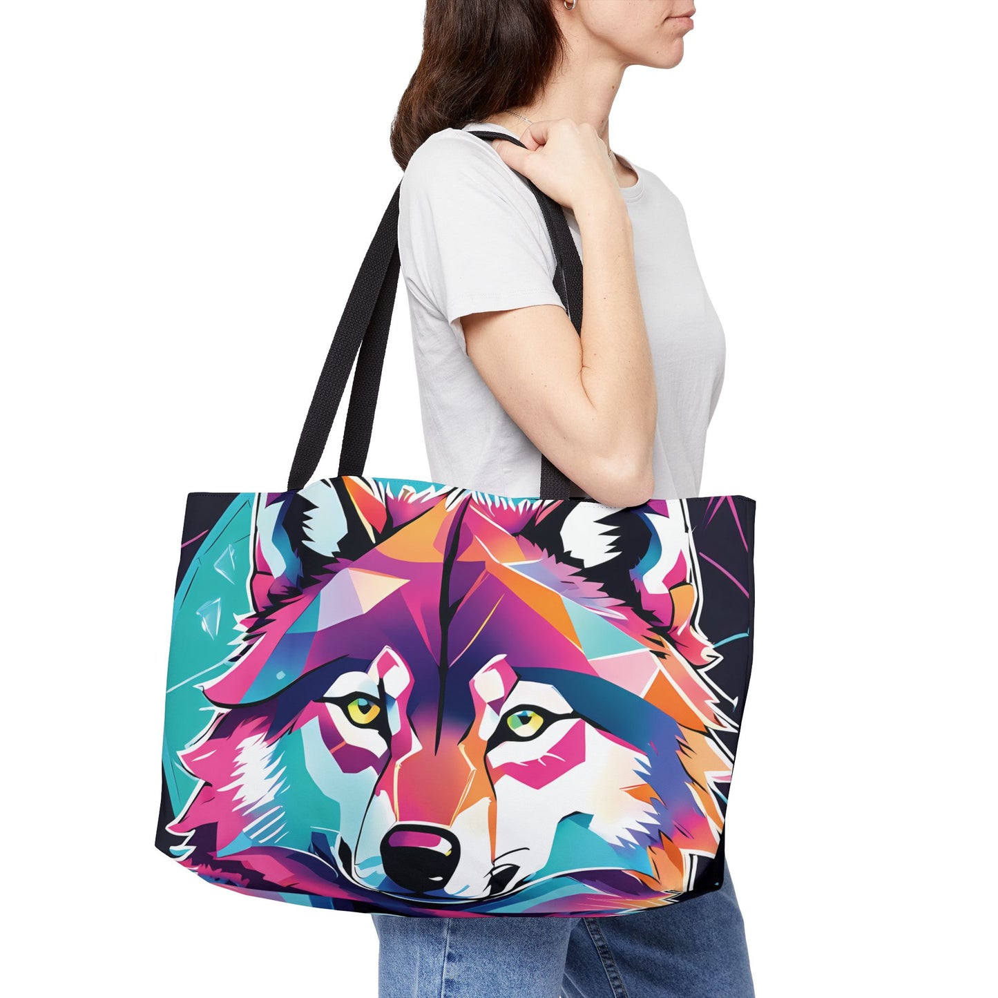 Retro Wolf Tote Bag