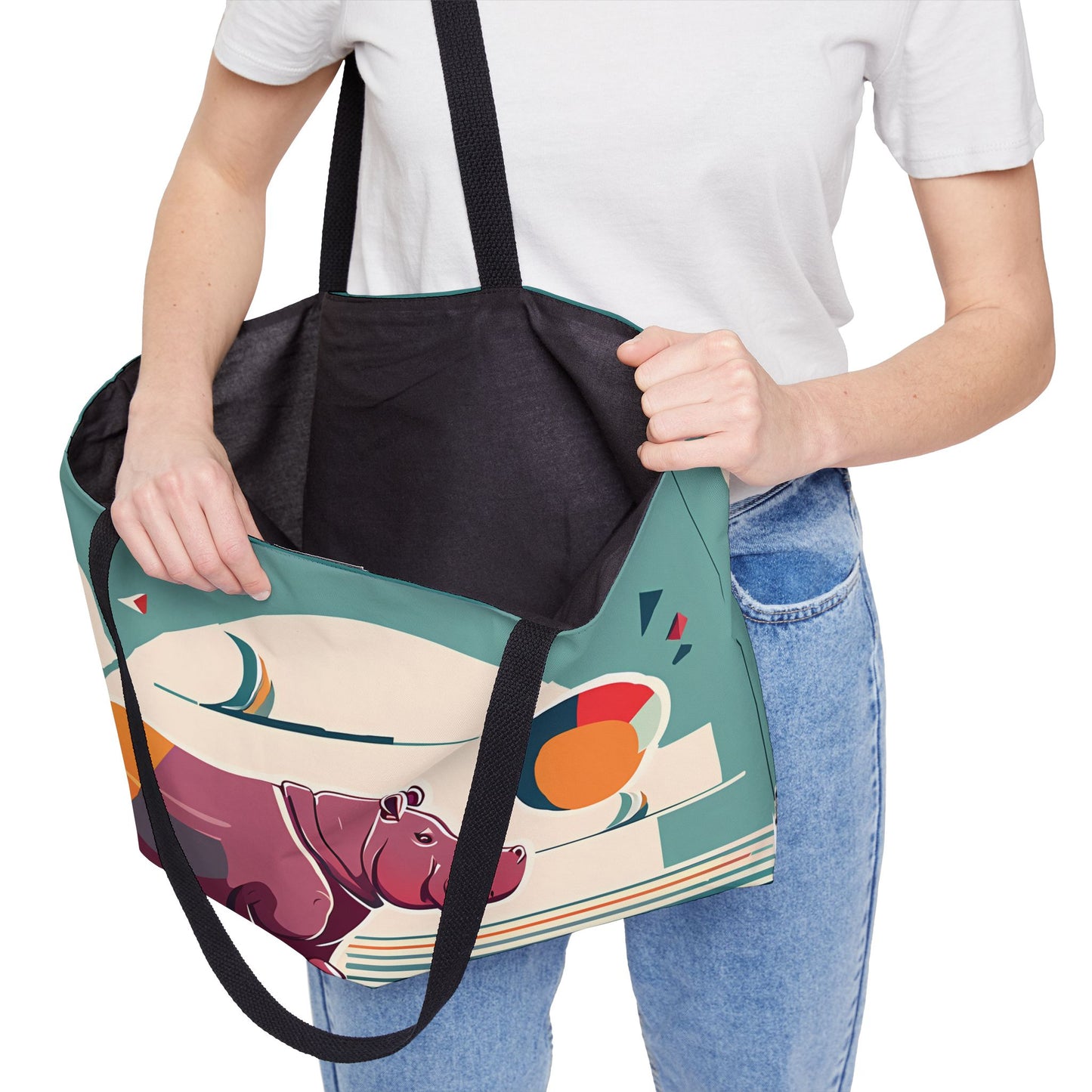 Abstract Hippo Tote Bag