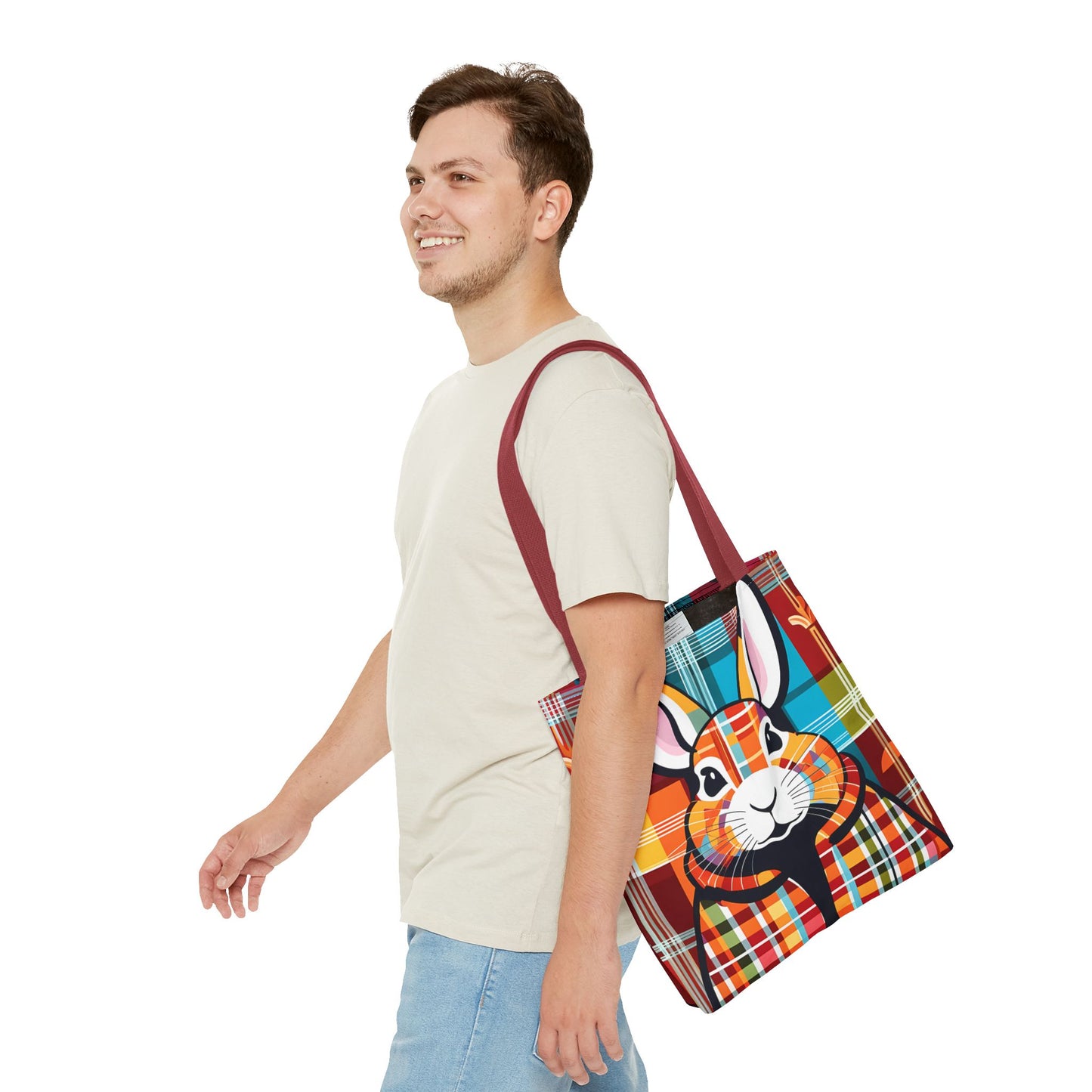 Plaid Bunny Tote Bag