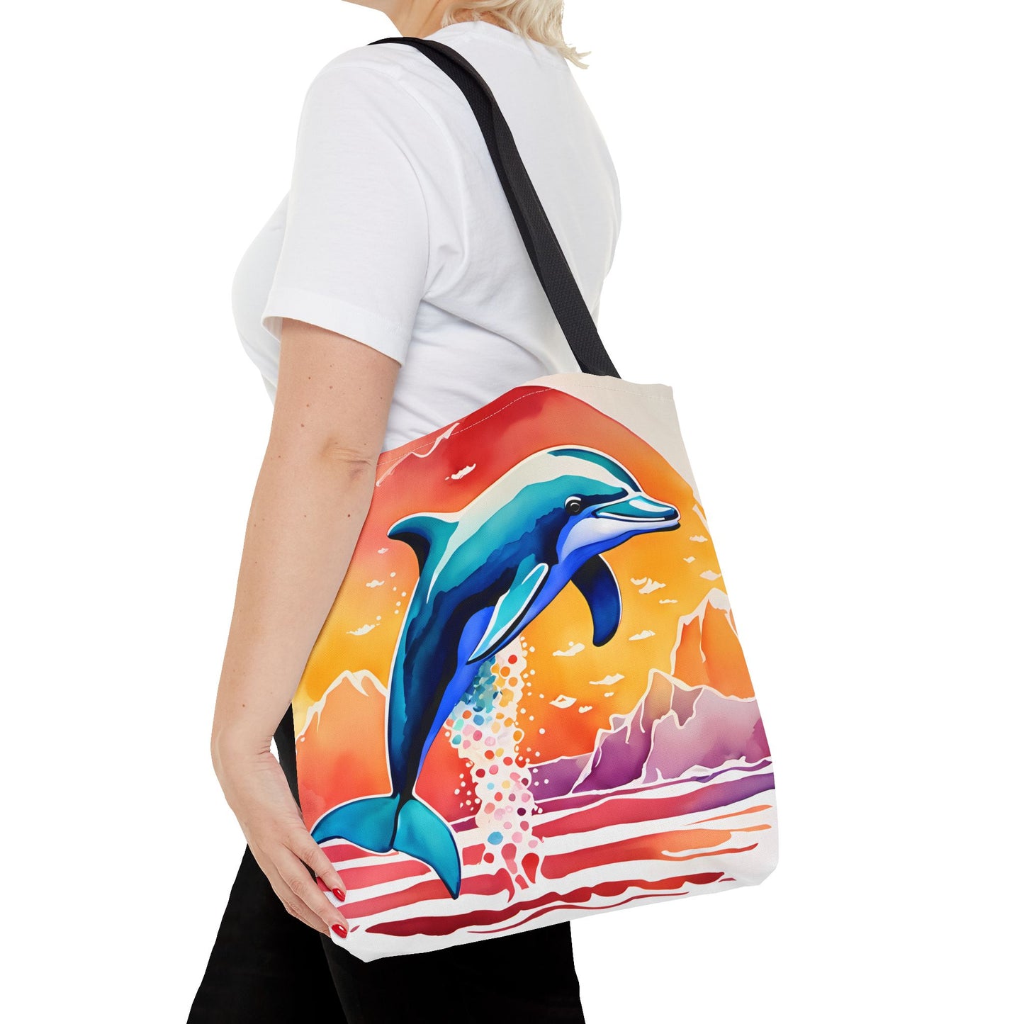 Sunset Dolphin Tote Bag