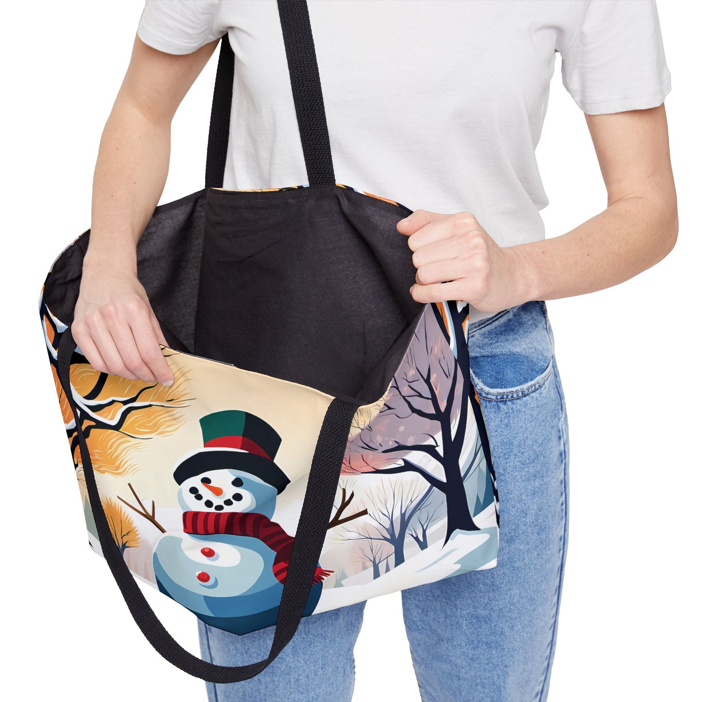 Cheerful Snowman Tote Bag
