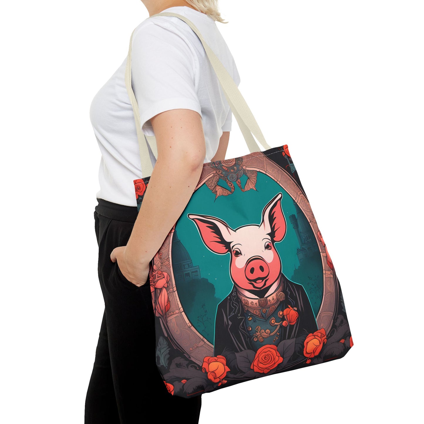 Charming Victorian Pig Tote Bag