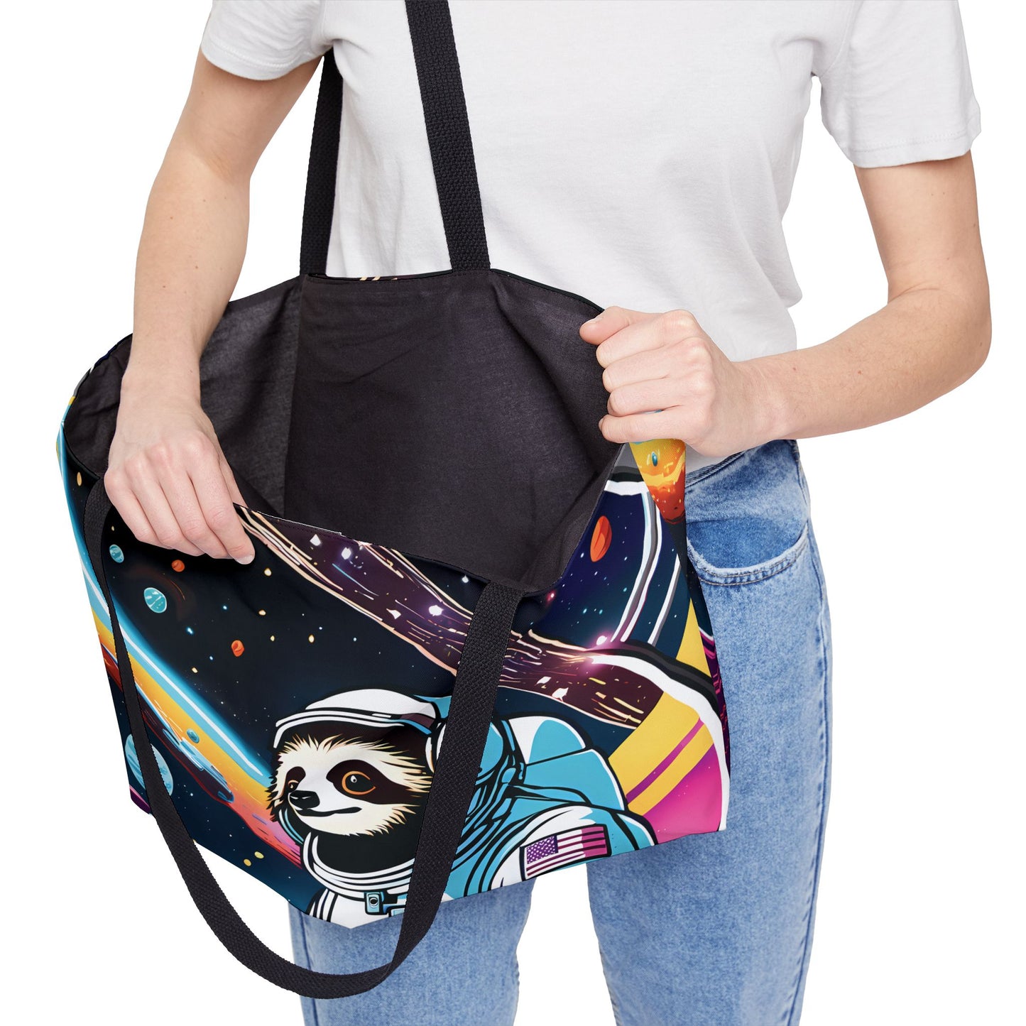 Cosmic Sloth Astronaut Tote Bag