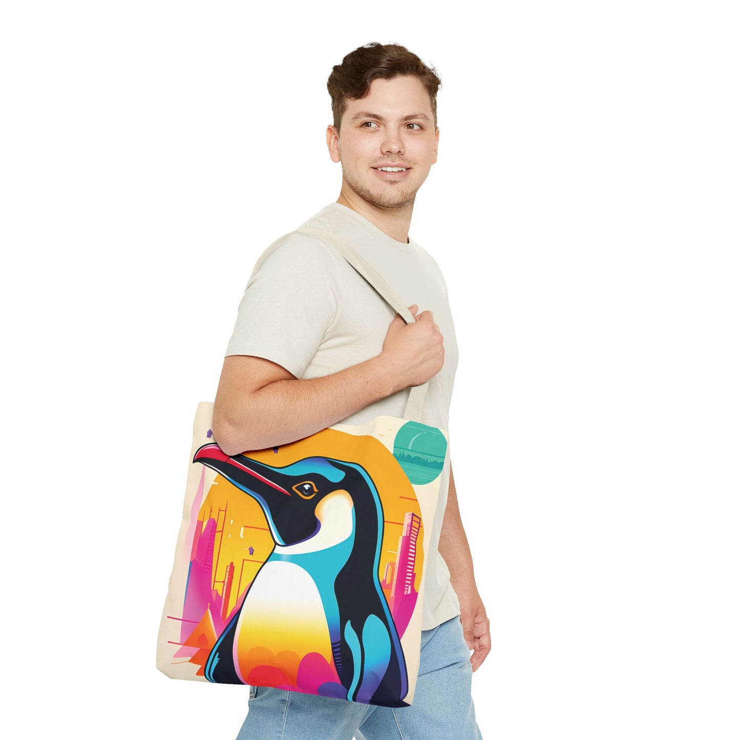 Penguin Cityscape Tote Bag