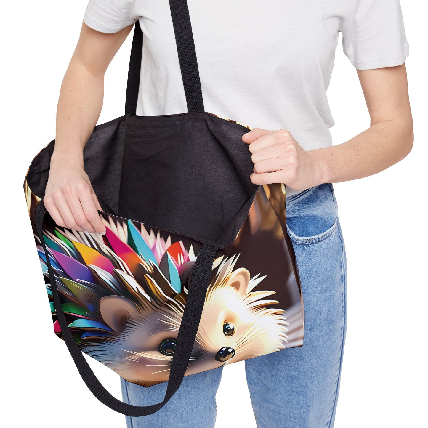 Rainbow Hedgehog Tote Bag