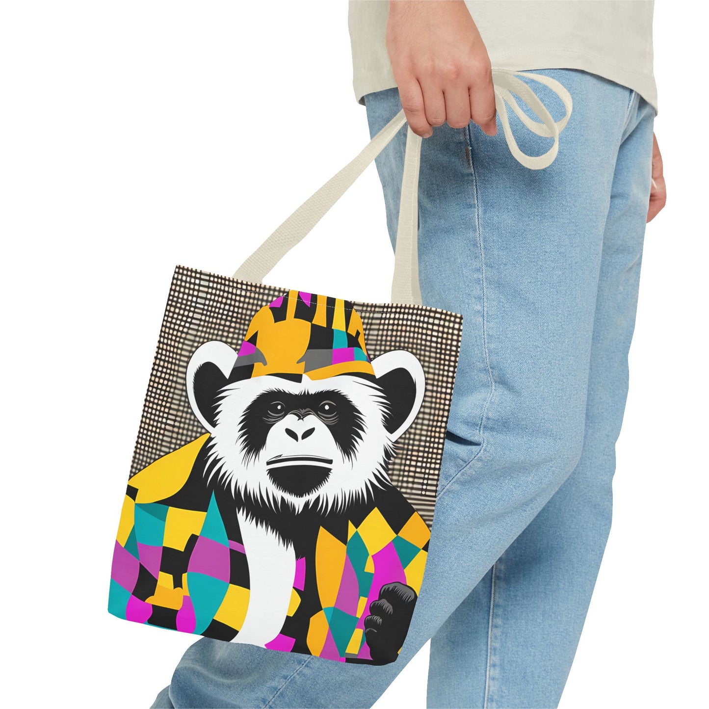 Geometric Monkey Tote Bag
