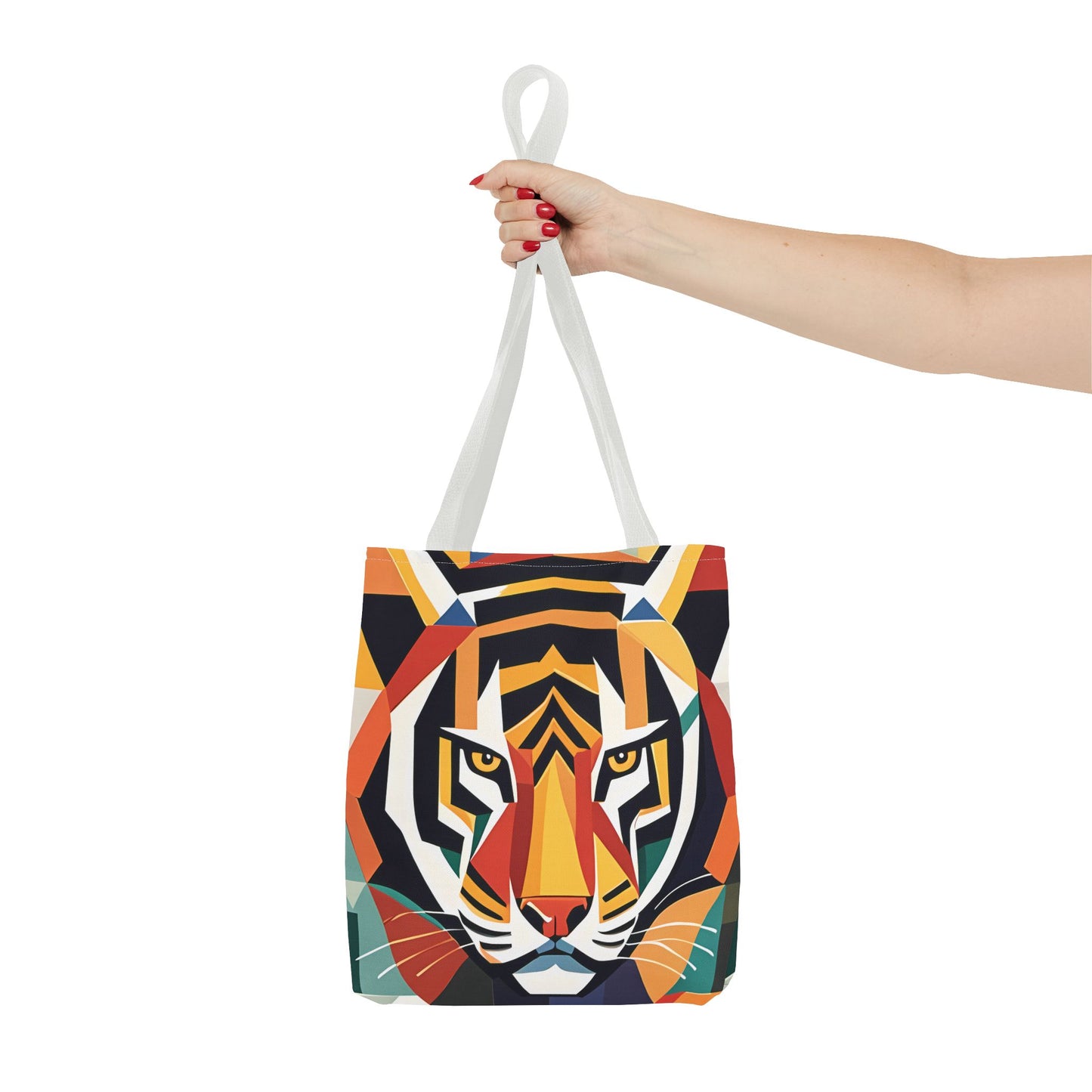 Geometric Tiger Face Tote Bag