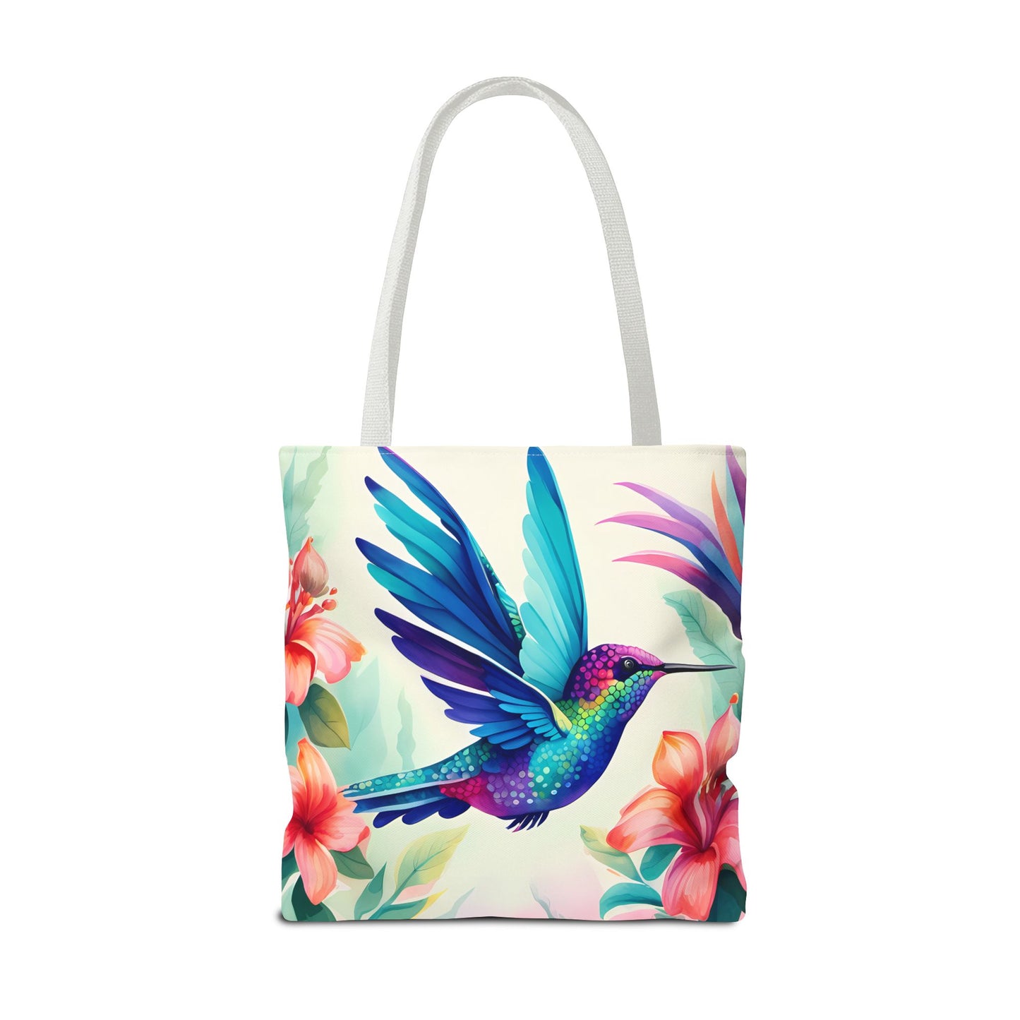 Floral Hummingbird Tote Bag