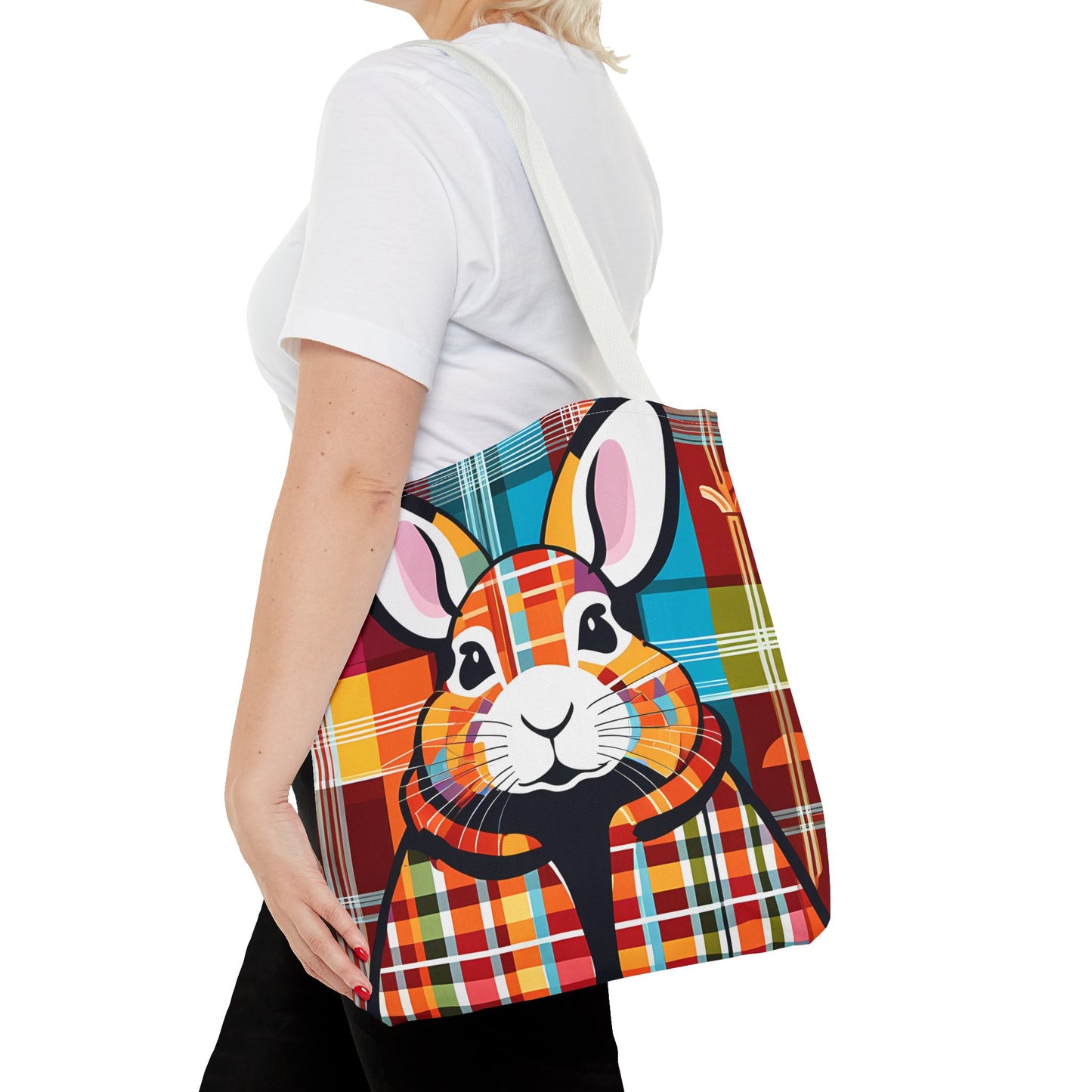 Plaid Bunny Tote Bag